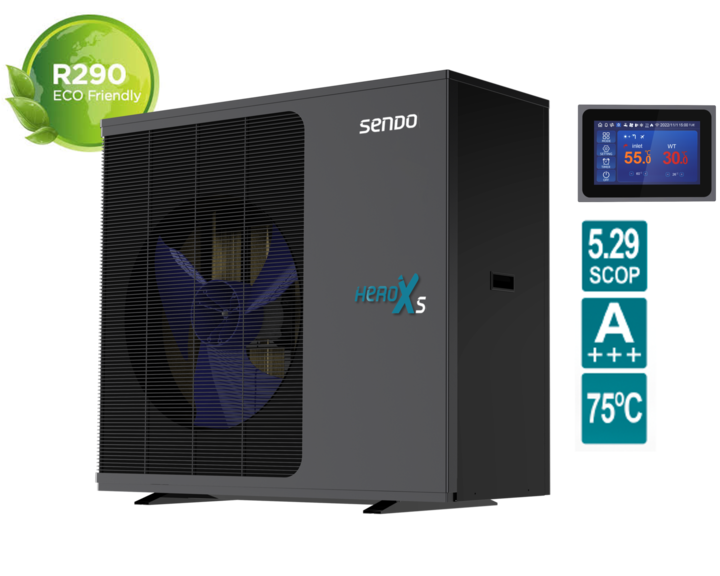Sendo HeroXS SHP-015HXSP1 Αντλία Θερμότητας 15kW Μονοφασική 75°C Monoblock